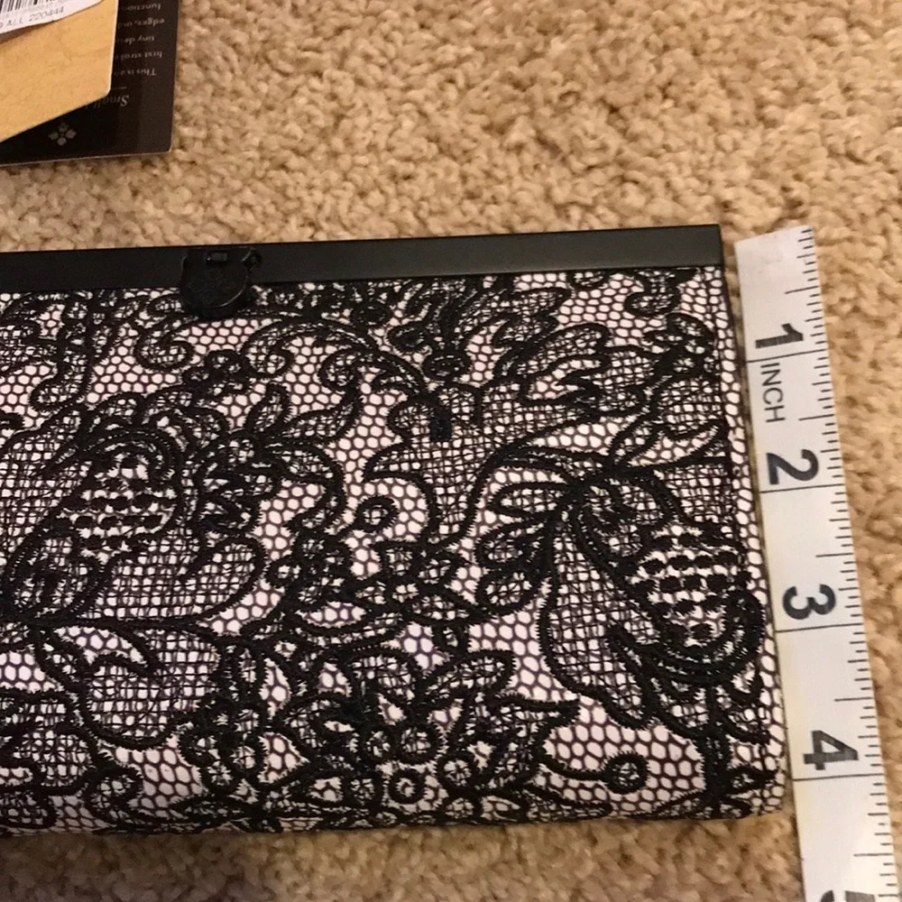 NWT! PATRICIA NASH White with black lace wallet